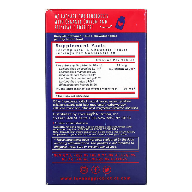 Thực phẩm bổ sung LoveBug Probiotics chính hãng