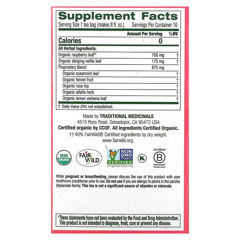 Thực phẩm bổ sung Traditional Medicinals chính hãng