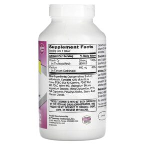 Thực phẩm bổ sung 21st Century 600+D3 Calcium & Vitamin D3 Supplement 400 Tablets 740985275313