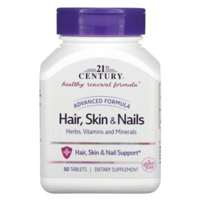 Thực phẩm chức năng 21st Century Advanced Formula Hair Skin & Nails 50 Tablets 740985214343