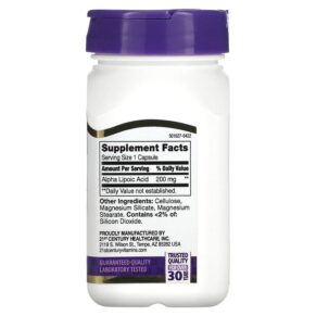 Thực phẩm bổ sung 21st Century Alpha Lipoic Acid 200 mg 60 Capsules 740985280720