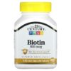 Thực phẩm chức năng 21st Century Biotin 800 mcg 110 Easy Swallow Tablets 740985228814