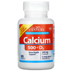 Thực phẩm chức năng 21st Century Calcium 500 + D3 5 mcg (200 IU) 90 Tablets 740985275160