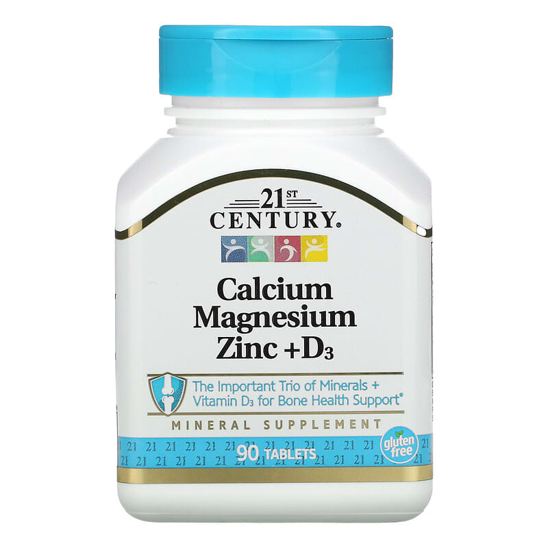 21st Century Calcium Magnesium Zinc + D3 90 Tablets 8 Thực phẩm chức năng 21st Century Calcium Magnesium Zinc + D3 90 Tablets 740985222638