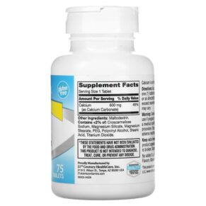 Thực phẩm bổ sung 21st Century Calcium Supplement 600 75 Tablets 740985275320