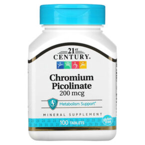 Thực phẩm chức năng 21st Century Chromium Picolinate 200 mcg 100 Tablets 740985213681