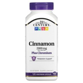 Thực phẩm chức năng 21st Century Cinnamon Plus Chromium 500 mg 120 Vegetarian Capsules 740985273838