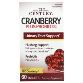 Thực phẩm chức năng 21st Century Cranberry Plus Probiotic 60 Tablets 740985278482