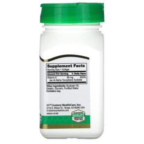 Thực phẩm bổ sung 21st Century E 90 mg (200 IU) 110 Softgels 740985213025