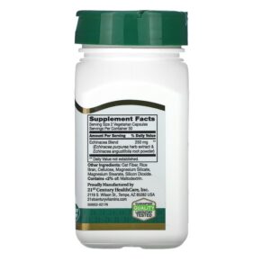 Thực phẩm bổ sung 21st Century Echinacea Complex 250 mg 60 Vegetarian Capsules 740985212875