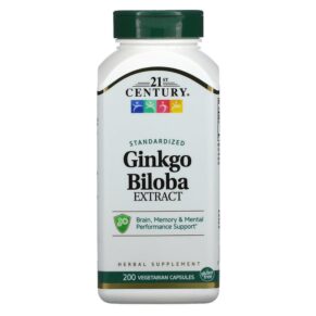 Thực phẩm chức năng 21st Century Ginkgo Biloba Extract Standardized 200 Vegetarian Capsules 740985216873