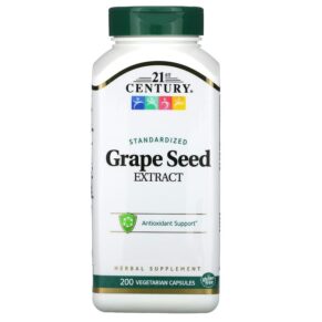 Thực phẩm chức năng 21st Century Grape Seed Extract Standardized 200 Vegetarian Capsules 740985219560