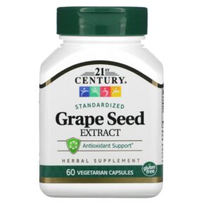 Thực phẩm chức năng 21st Century Grape Seed Extract Standardized 60 Vegetarian Capsules 740985213780