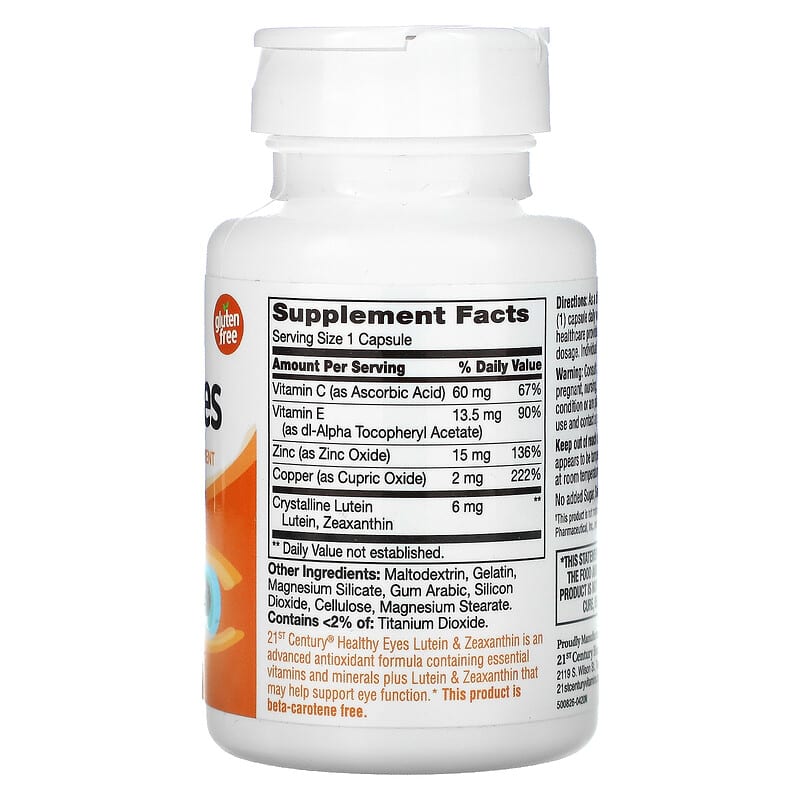 21st Century Healthy Eyes Lutein & Zeaxanthin 60 Capsules 2 Thực phẩm bổ sung 21st Century Healthy Eyes Lutein & Zeaxanthin 60 Capsules 740985274545