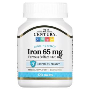 Thực phẩm chức năng 21st Century Iron 65 mg 120 Tablets 740985226704