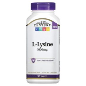 Thực phẩm chức năng 21st Century L-Lysine 1.000 mg 90 Tablets 740985280638