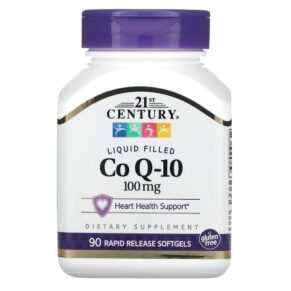Thực phẩm chức năng 21st Century Liquid Filled CoQ-10 100 mg 90 Rapid Release Softgels 740985274132