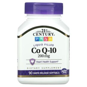 Thực phẩm chức năng 21st Century Liquid Filled CoQ-10 200 mg 90 Rapid Release Softgels 740985274149