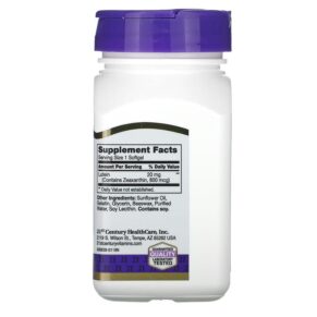 Thực phẩm bổ sung 21st Century Lutein 20 mg 60 Softgels 740985270738