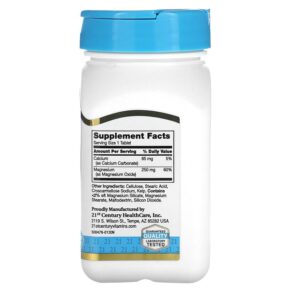 Thực phẩm bổ sung 21st Century Magnesium 250 mg 110 Tablets 740985227138