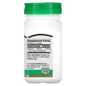 Thực phẩm bổ sung 21st Century Natural Vitamin E 268 mg (400 IU) 110 Softgels 740985223437