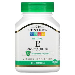 Thực phẩm chức năng 21st Century Natural Vitamin E 268 mg (400 IU) 110 Softgels 740985223437