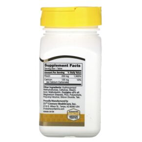 Thực phẩm bổ sung 21st Century Niacin Prolonged Release 250 mg 110 Tablets 740985228494