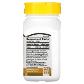 Thực phẩm bổ sung 21st Century Niacin Prolonged Release 500 mg 100 Tablets 740985274743