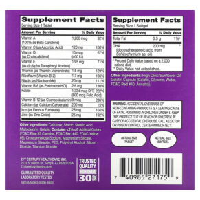 Thực phẩm bổ sung 21st Century Prenatal Multivitamin Plus DHA 2 Bottles 60 Tablets / 60 Softgels 740985271759
