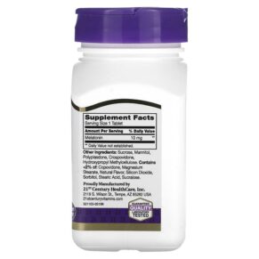 Thực phẩm bổ sung 21st Century Quick Dissolve Melatonin Cherry 10 mg 120 Tablets 740985275030