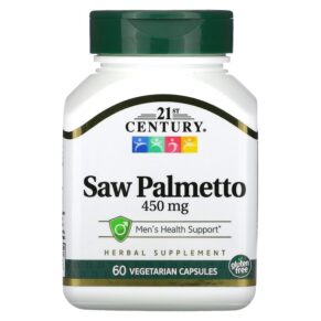 Thực phẩm chức năng 21st Century Saw Palmetto 450 mg 60 Vegetarian Capsules 740985212288