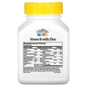 Thực phẩm bổ sung 21st Century Stress B with Zinc 66 Tablets 740985223314
