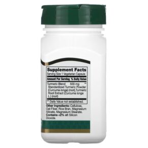 Thực phẩm bổ sung 21st Century Turmeric Complex 500 mg 60 Vegetarian Capsules 740985278444