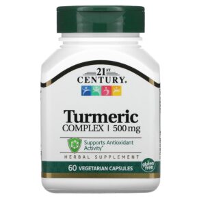 Thực phẩm chức năng 21st Century Turmeric Complex 500 mg 60 Vegetarian Capsules 740985278444