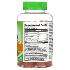 Thực phẩm bổ sung 21st Century VitaJoy Biotin Gummies Strawberry Flavor 2.500 mcg 120 Vegetarian Gummies 740985277294