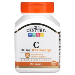 Thực phẩm chức năng 21st Century Vitamin C with Rose Hips 500 mg 110 Tablets 740985210024