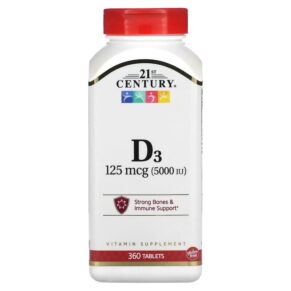 Thực phẩm chức năng 21st Century Vitamin D3 125 mcg (5.000 IU) 360 Tablets 740985274033
