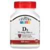 21st Century Vitamin D3 25 mcg (1.000 IU) 300 Tablets 5 Thực phẩm chức năng 21st Century Vitamin D3 25 mcg (1.000 IU) 300 Tablets 740985272923