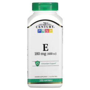 Thực phẩm chức năng 21st Century Vitamin E 180 mg (400 IU) 250 Softgels 740985227305