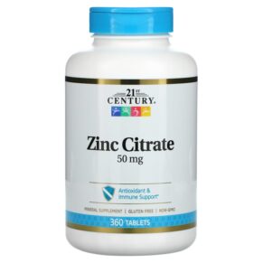 Thực phẩm chức năng 21st Century Zinc Citrate 50 mg 360 Tablets 740985280324