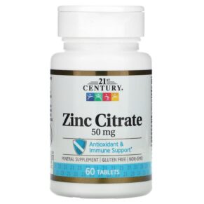 Thực phẩm chức năng 21st Century Zinc Citrate 50 mg 60 Tablets 740985280263