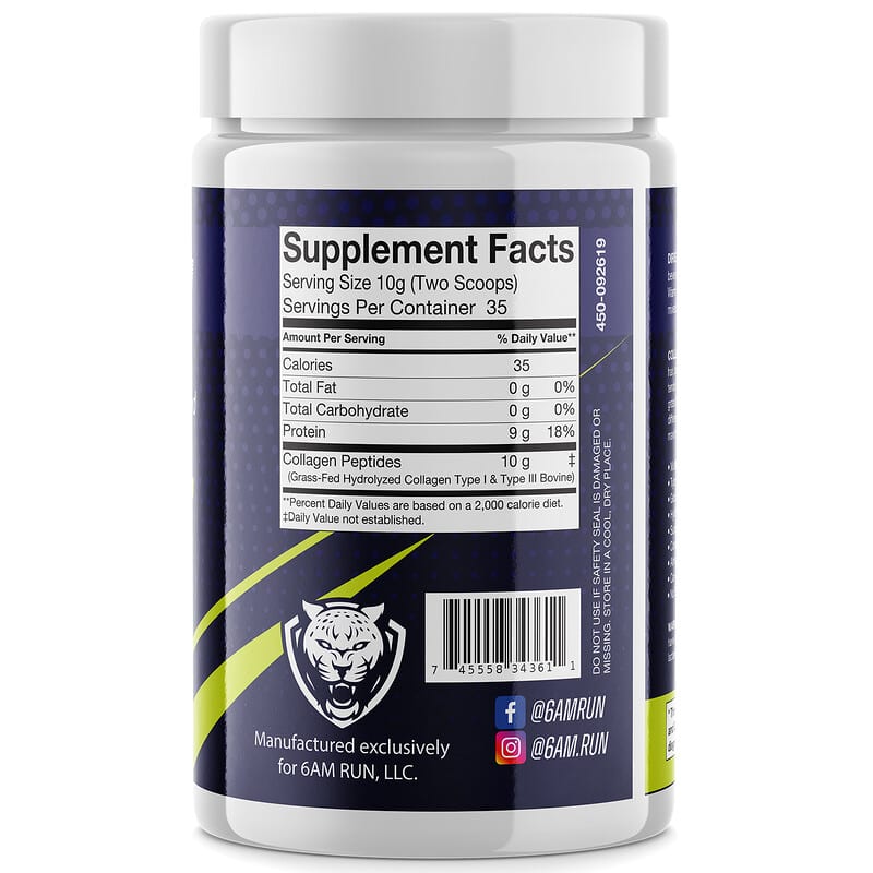 6AM Run Heel Strike Hydrolyzed Collagen 12.35 oz (350 g) 2 Thực phẩm bổ sung 6AM Run Heel Strike Hydrolyzed Collagen 12.35 oz (350 g) 745558343611