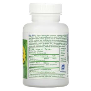 Thực phẩm bổ sung A.C. Grace Company Unique E 30 Softgels 894612001117