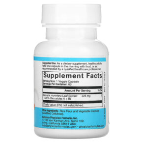 Thực phẩm bổ sung Advance Physician Formulas Inc. Bacopa Extract 225 mg 60 Vegetable Capsules 896996000045