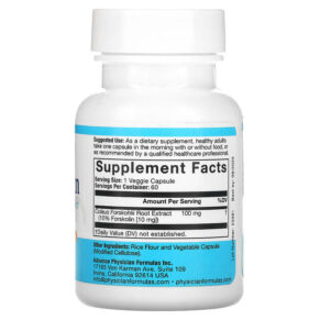 Thực phẩm bổ sung Advance Physician Formulas Inc. Forskolin Coleus Forskohlii Extract 100 mg 60 Vegetable Capsules 896996000250
