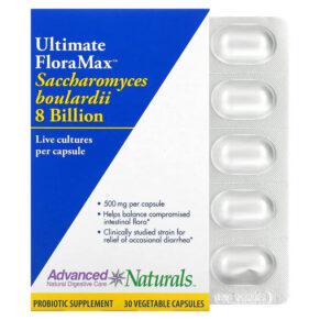 Thực phẩm chức năng Advanced Naturals Ultimate FloraMax Saccharomyces Boulardii 8 Billion 30 Vegetable Capsules 631257164049