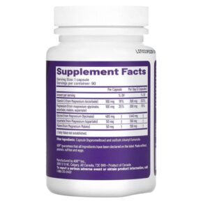 Thực phẩm bổ sung Advanced Orthomolecular Research AOR Advanced Magnesium Complex 90 Capsules 624917083330