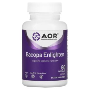 Thực phẩm chức năng Advanced Orthomolecular Research AOR Bacopa Enlighten 60 Capsules 624917080254