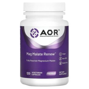 Thực phẩm chức năng Advanced Orthomolecular Research AOR Mag Malate Renew 120 Vegetarian Capsules 624917082111