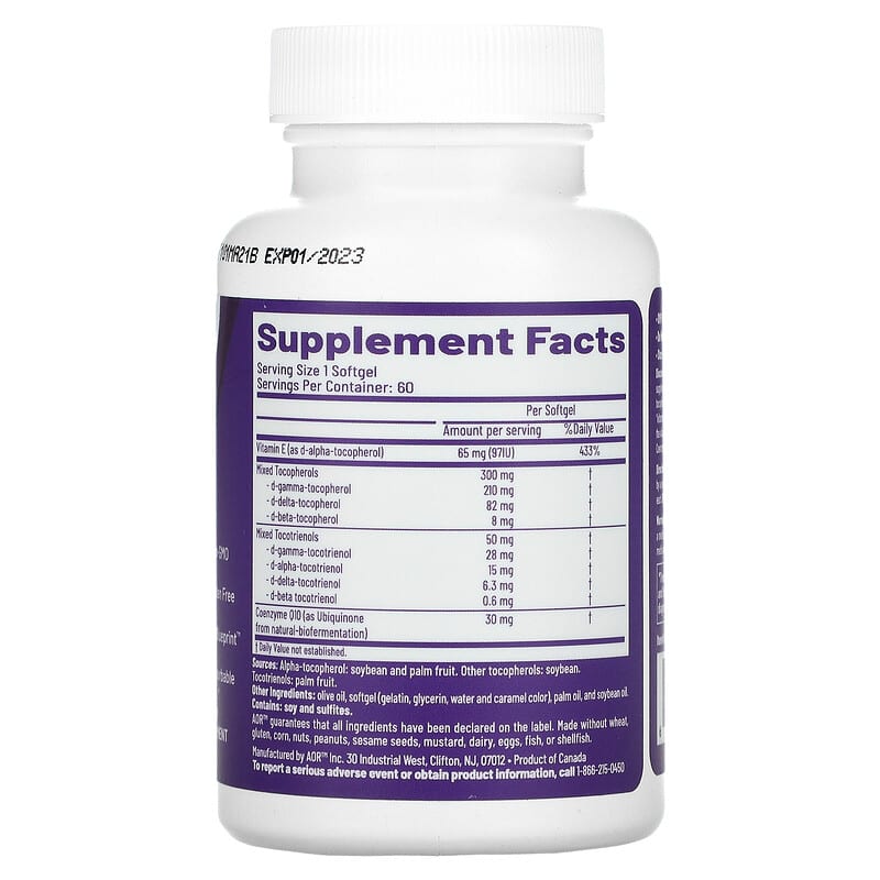 Advanced Orthomolecular Research AOR Total E 60 Softgels 2 Thực phẩm bổ sung Advanced Orthomolecular Research AOR Total E 60 Softgels 624917083095